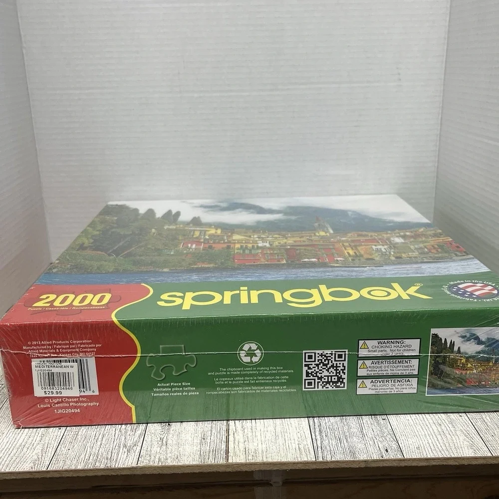 NIB Springbok 2000 piece puzzle Mediterranean Waterfront 2013 NEW SEALED